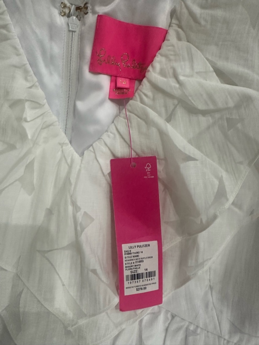 Lilly Pulitzer Ritamari White Ruffle Dress NWT | Derby, Bridal, Shower, Resort - Picture 5 of 5